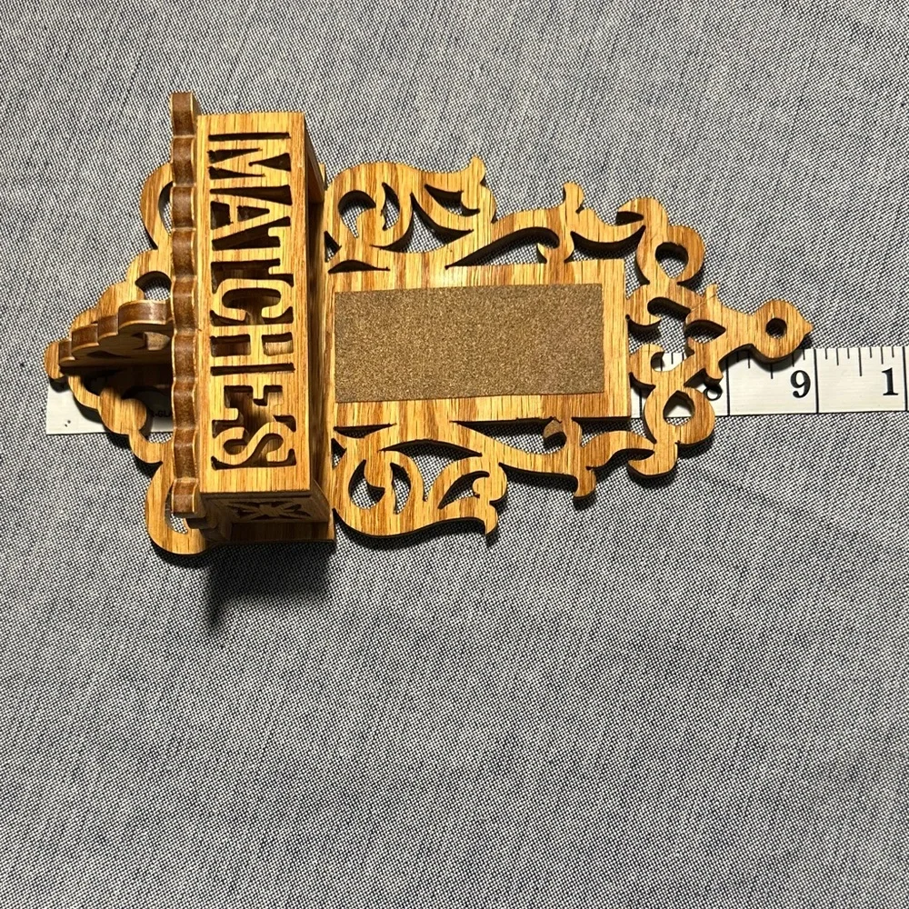 Ornate Wooden Wall Match Holder